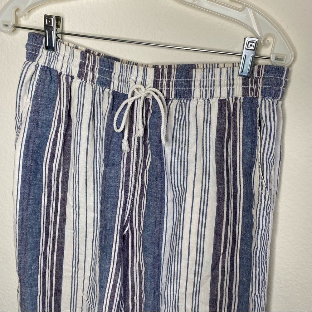 Beach lunch lounge linen capris flowy pants - Picture 5 of 10